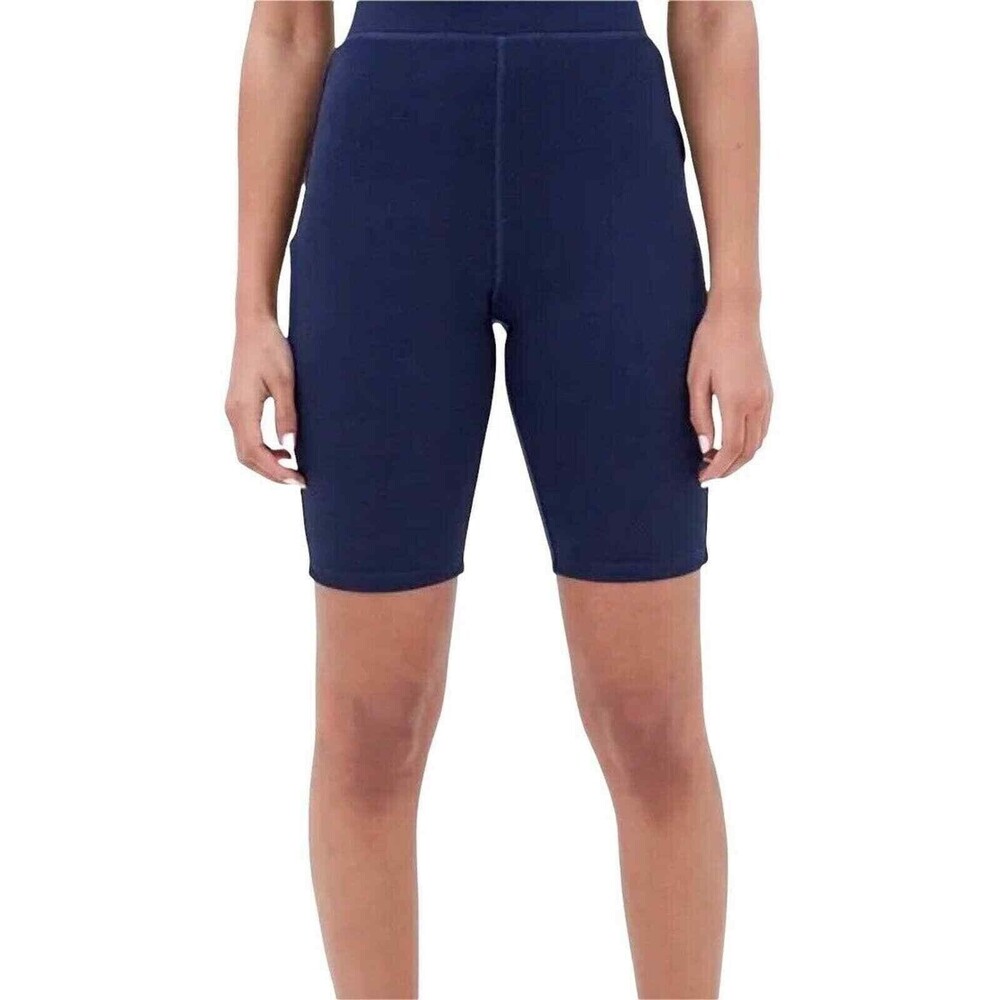 4th + Reckless Athleisure Navy Ribbed Sia Biker Bermuda Shorts Size S Stretch